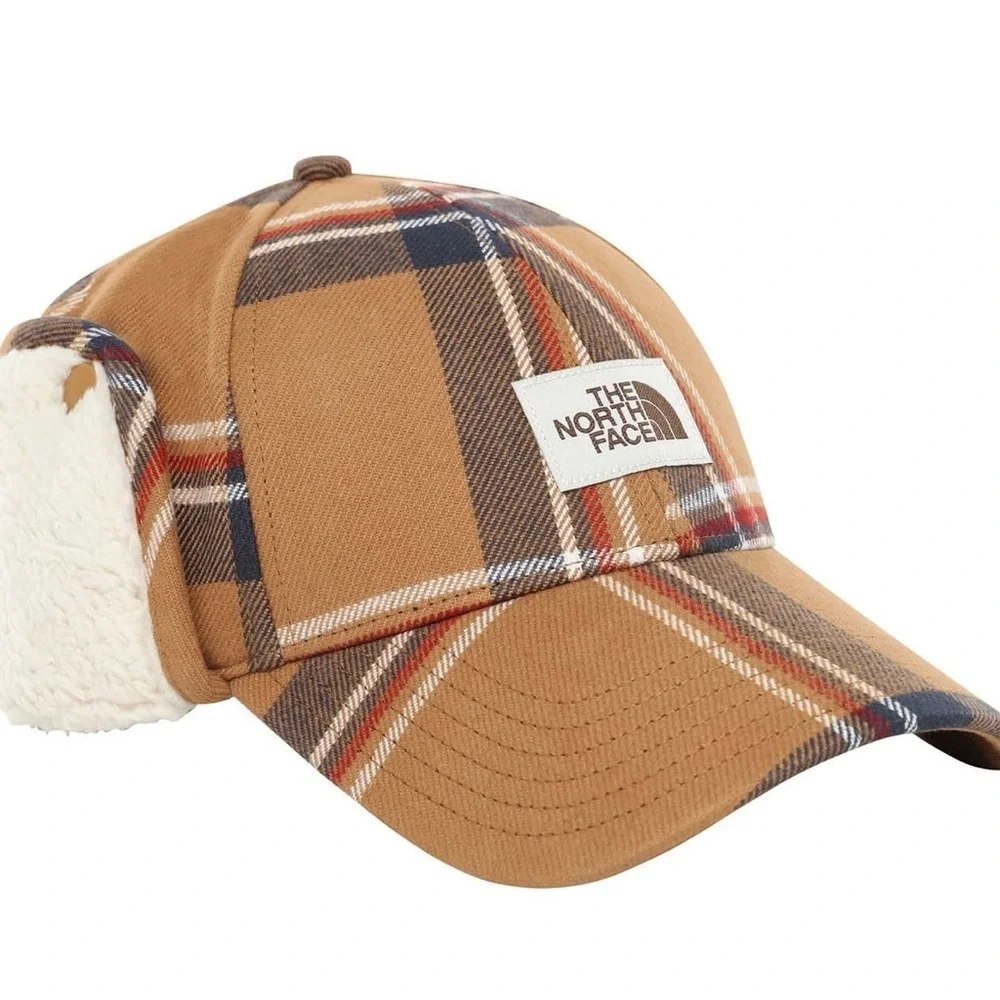 North Face Campshire Earflap Hat in a plaid pattern